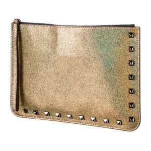 Rebecca Minkoff Iridescent Gold Studded Clutch / Wristlet
